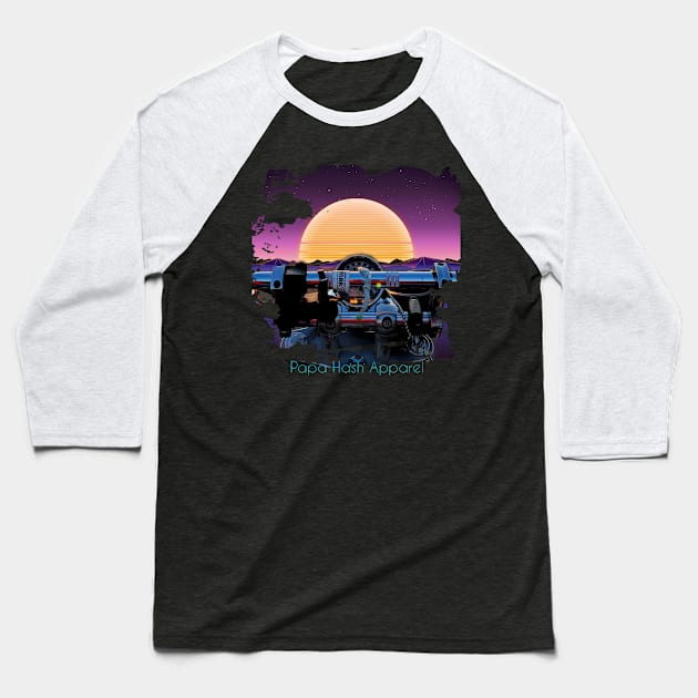 Papa Hash Apparel: Moonlit Ride Baseball T-Shirt by Papa Hash's House of Art